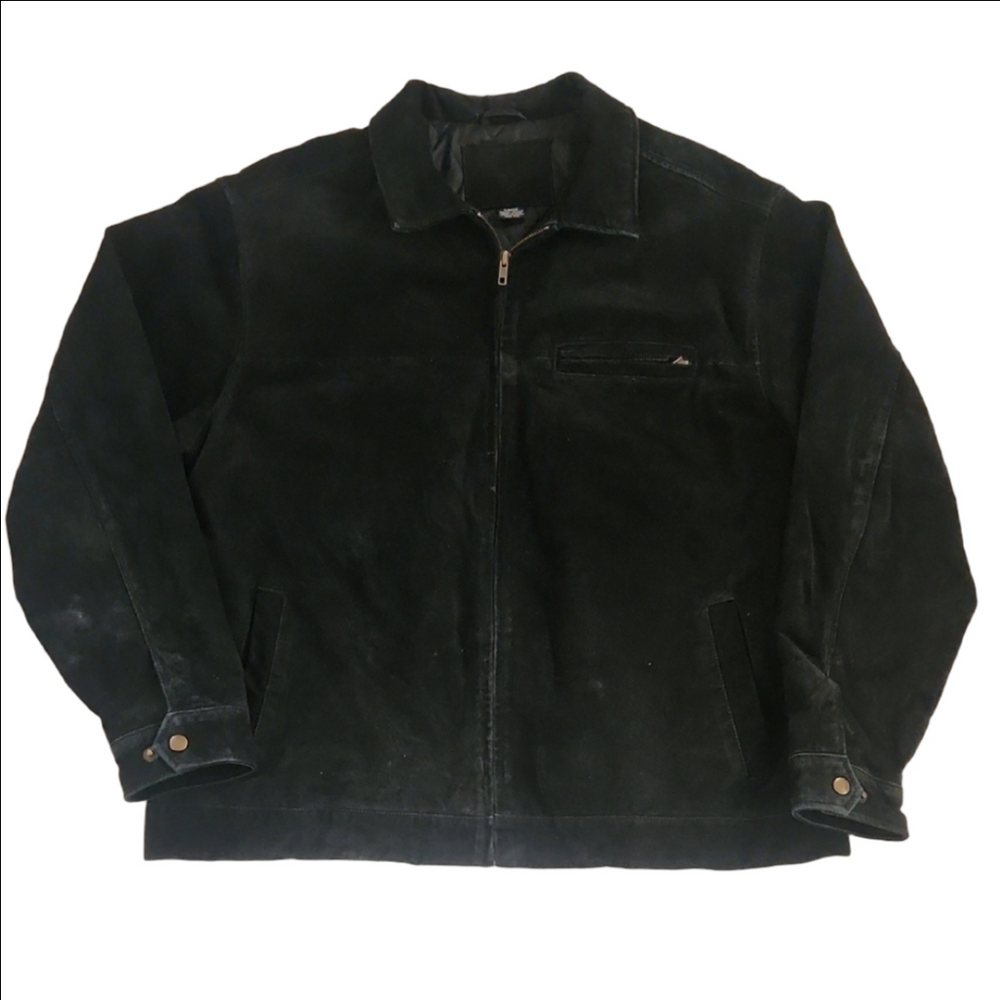 Knightsbridge Classic Black Leather Suede Jacket